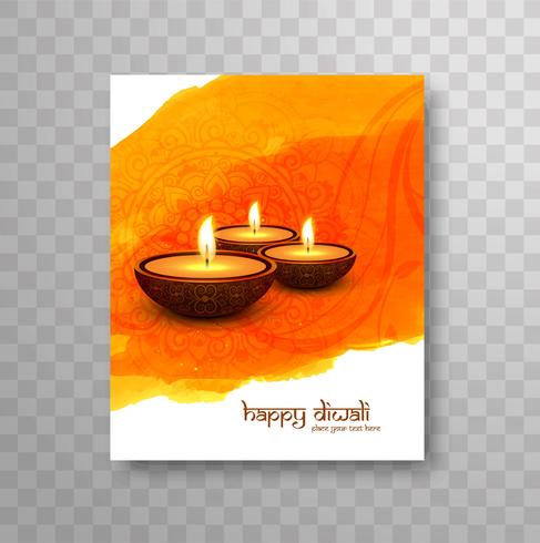 Diseño colorido hermoso moderno del folleto de Diwali vector