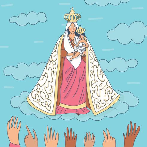 Praising Cirio de Nazare vector