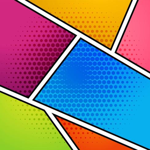 Beautiful six empty comic book pages colorful design vector