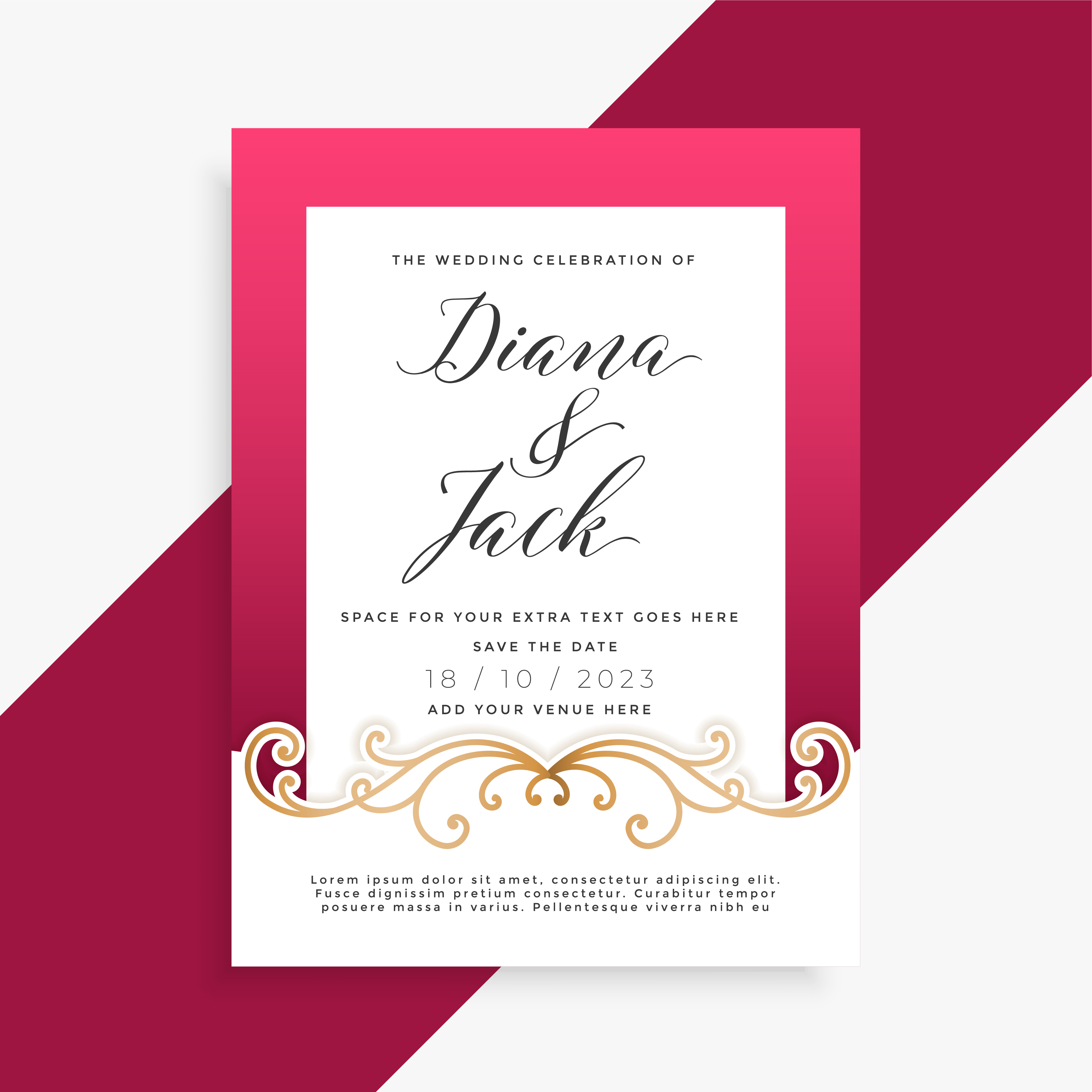 beautiful floral wedding card design Download Free Vector Art, Stock