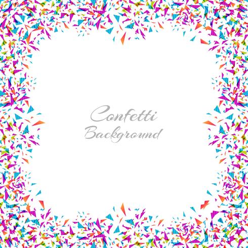 Abstract colorful confetti frame isolated on white background vector