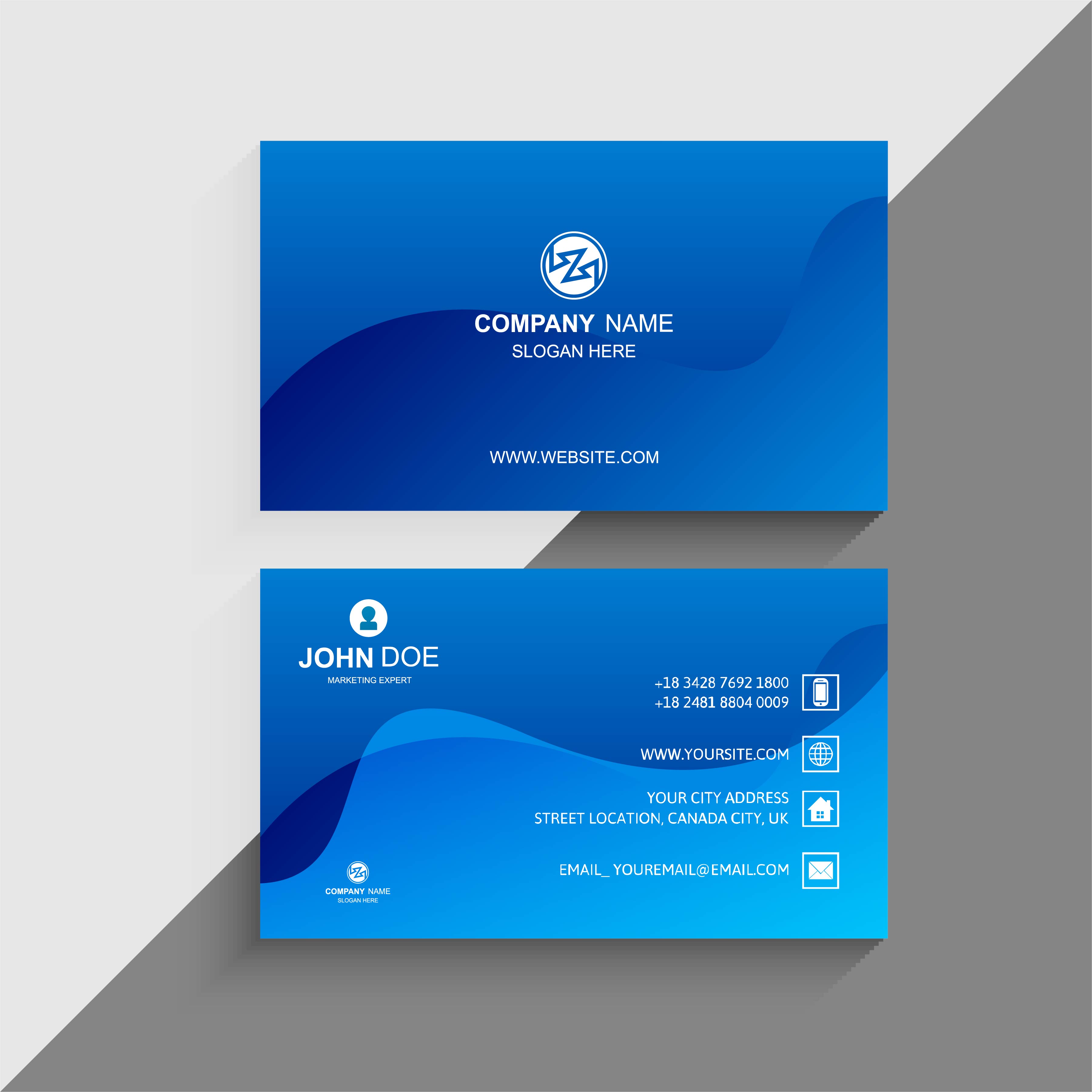 Thiết kế Visiting card blue background độc đáo và chuyên nghiệp