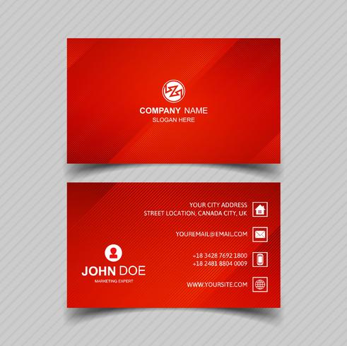 Beautiful red business card template set design vector