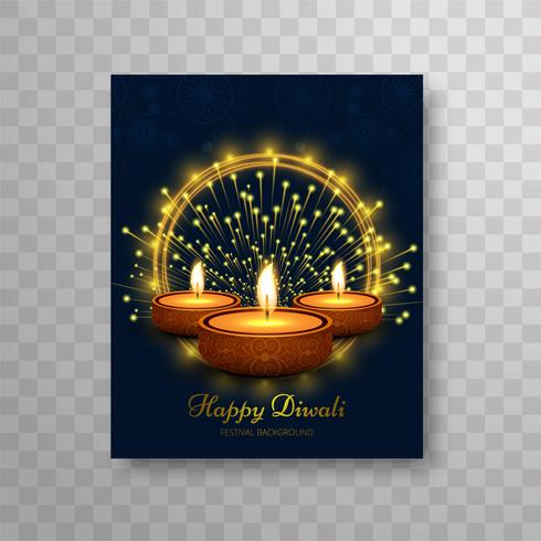 Diseño moderno moderno hermoso colorido diwali folleto vector