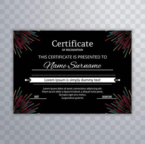 Elegant colorful certificate template vector