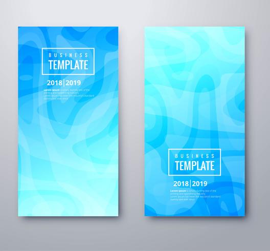 Banners azules hermosos set diseño de plantillas vector