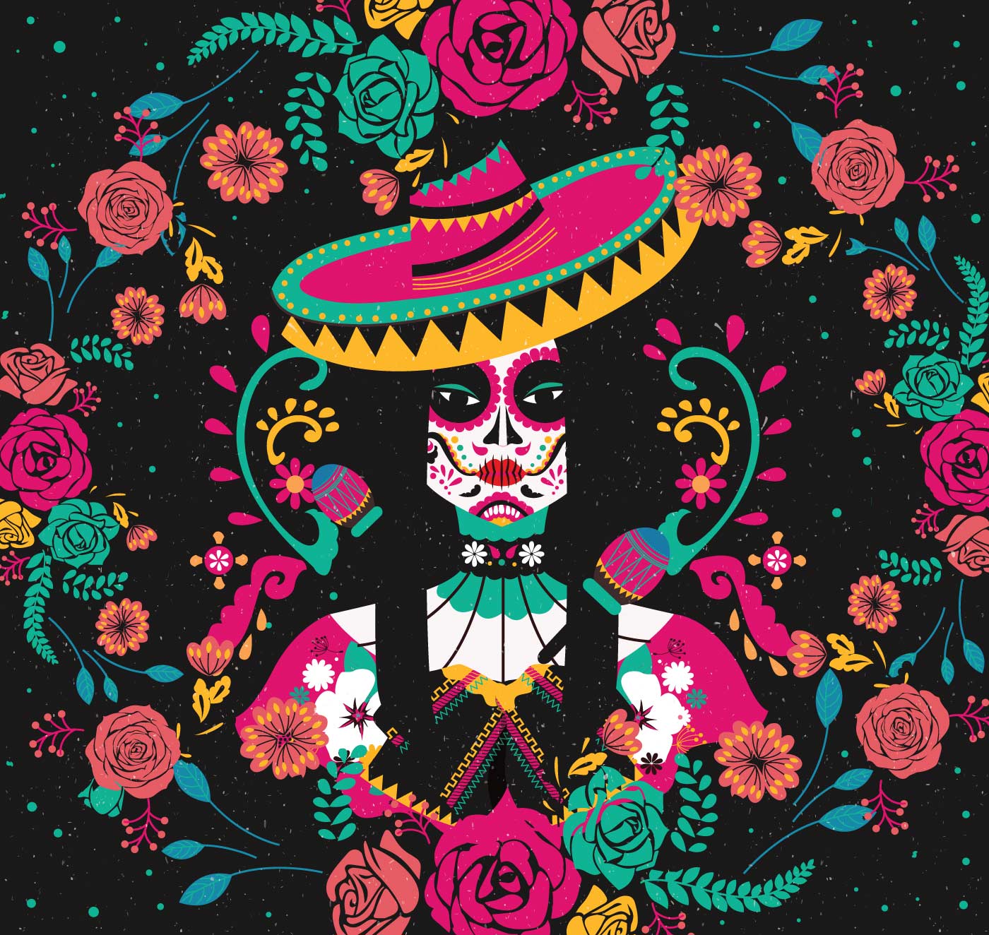Download Day Of The Dead Back Background Vector - Download Free ...