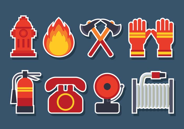 Vector de iconos de bombero