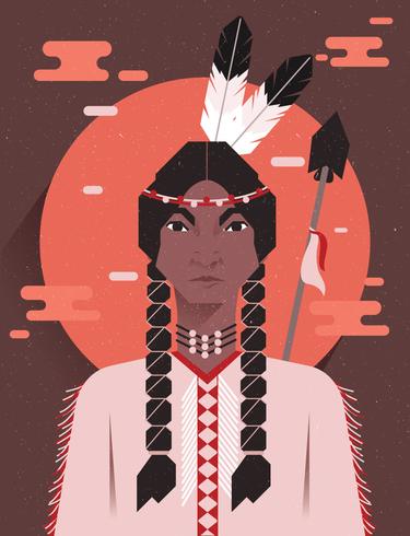 Indigenous People Indian Vector