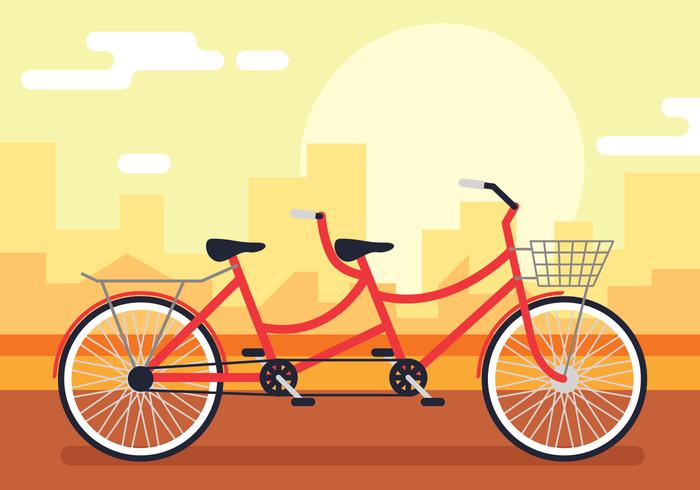 Ilustración de bicicleta tándem vector