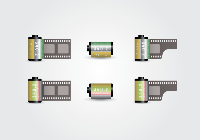 Icono realista de la lata de película vector