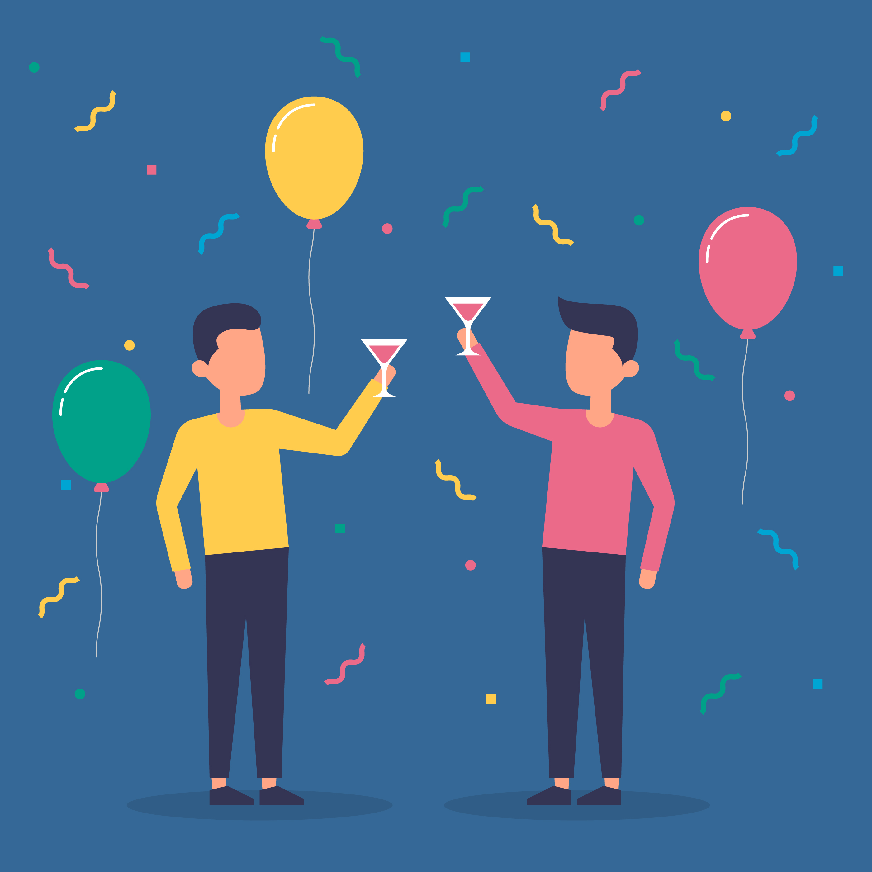 Cool Vector People Character Celebrating Party  
