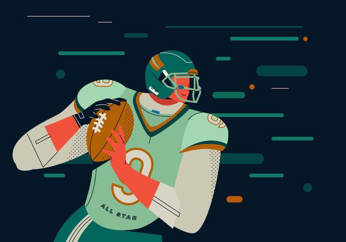 American Football Player Quarterback Pass vector