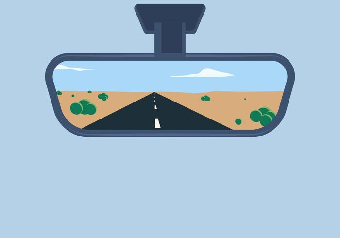 Espejo retrovisor con ilustración vectorial vector