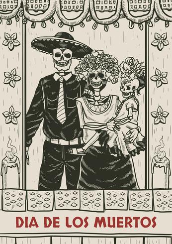 Day Of The Dead Card vector