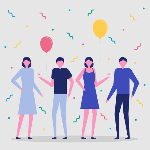 People Celebrating Party Vector Illustration