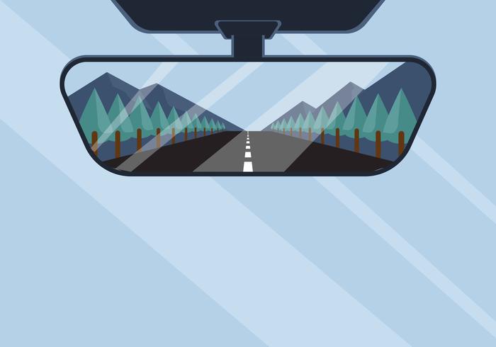 Espejo retrovisor con ilustración vectorial vector