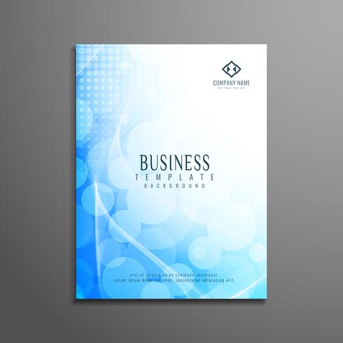 Abstract blue wavy business flyer template design vector