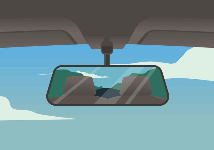 Espejo retrovisor con ilustración vectorial vector