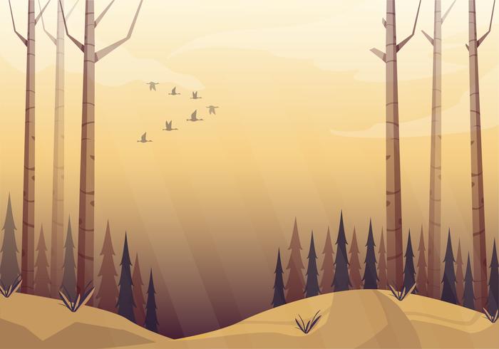 Vector hermoso paisaje de otoño ilustración