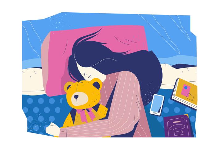 Comfortable Sleep In Cozy Bedroom Vector Flat Illustration