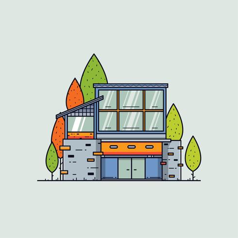 Modern Cabin in the Woods Vector