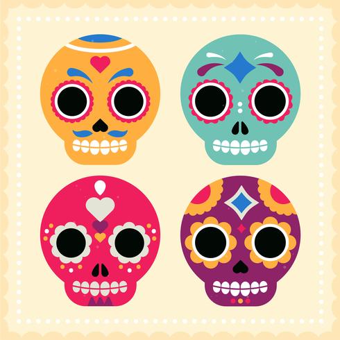 Vector Mexican Skull Mask Illustration