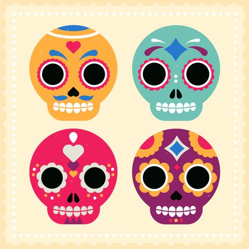 Vector ilustración de máscara de calavera mexicana