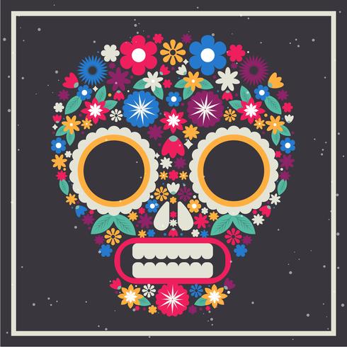 Vector ilustración de máscara de calavera mexicana