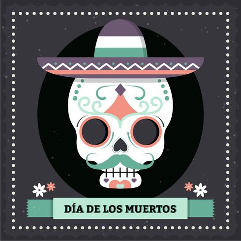 Vector ilustración de máscara de calavera mexicana