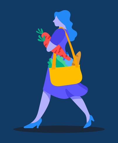 Grocery Shopping Illustration vector
