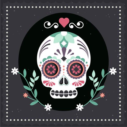 Vector ilustración de máscara de calavera mexicana