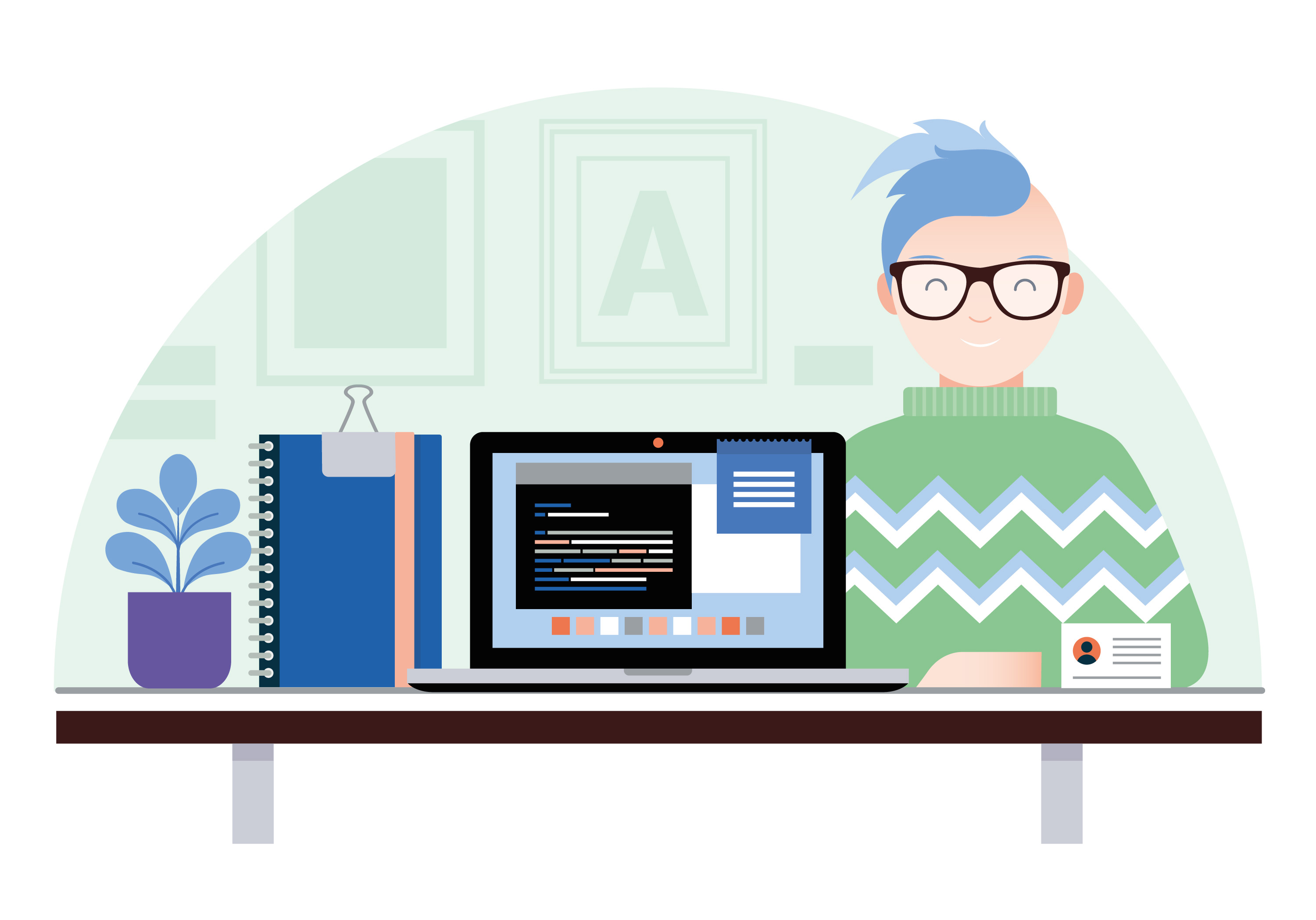 Vector Designer's Desktop Illustration 247888 Vector Art at Vecteezy