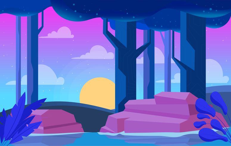 Vector Beautiful Landscape Illustration