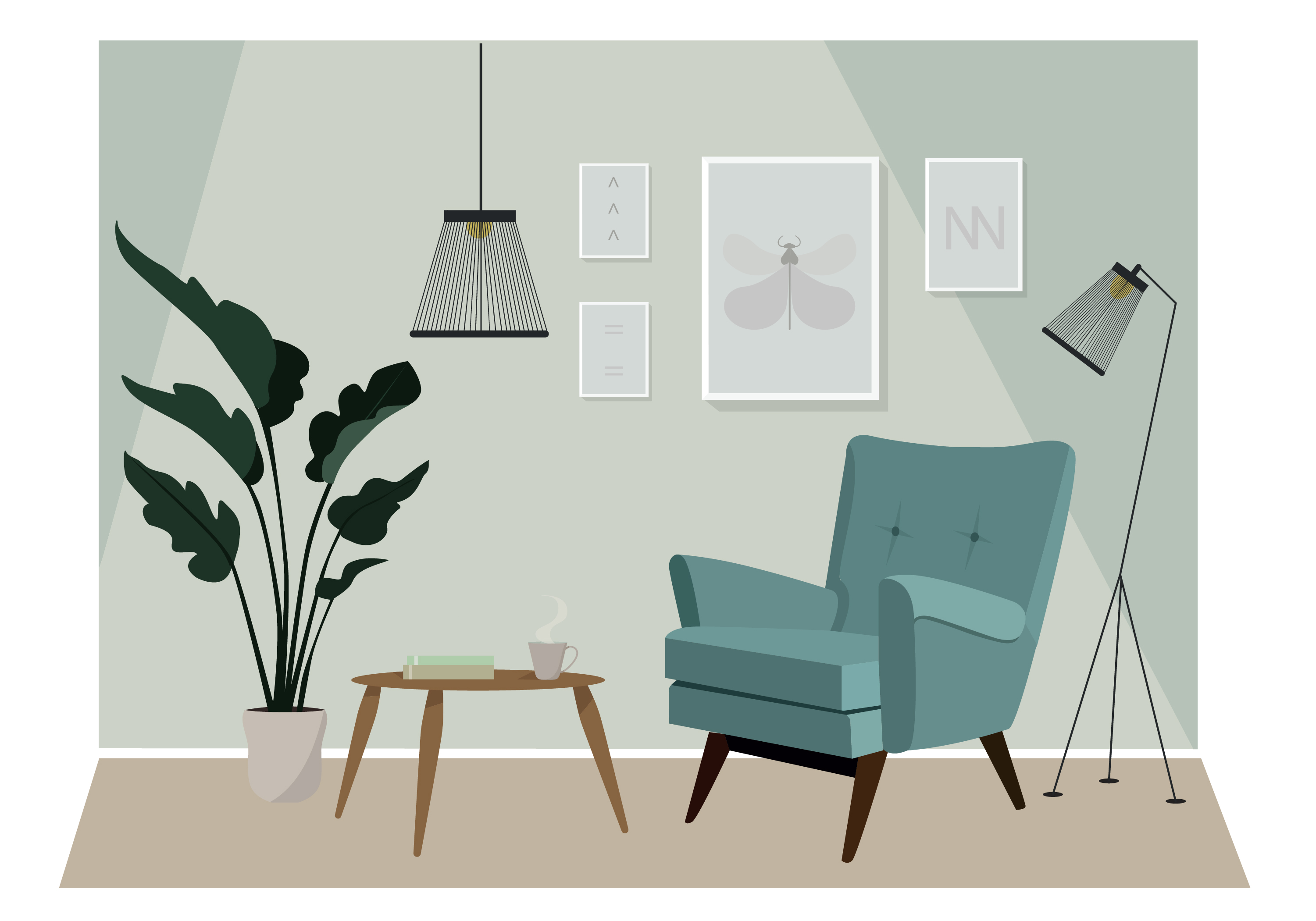 Vector Modern Interior Illustration Download Free 