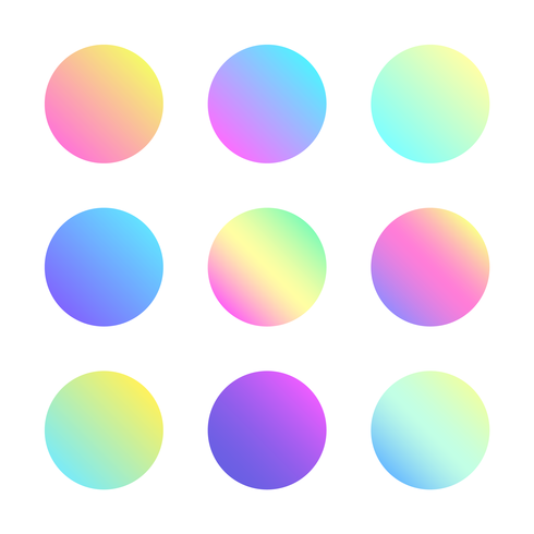 Soft Holographic Gradient Swatches vector