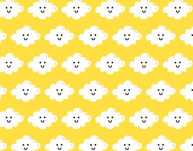 happy cloud seamless pattern vector