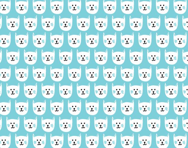 happy kitty seamless pattern vector