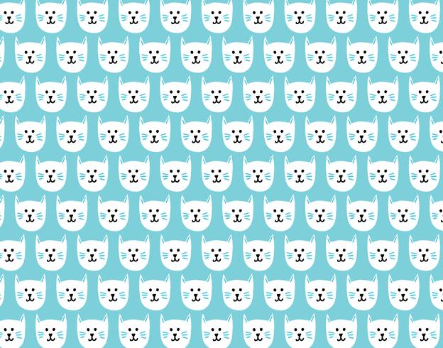 happy kitty seamless pattern vector