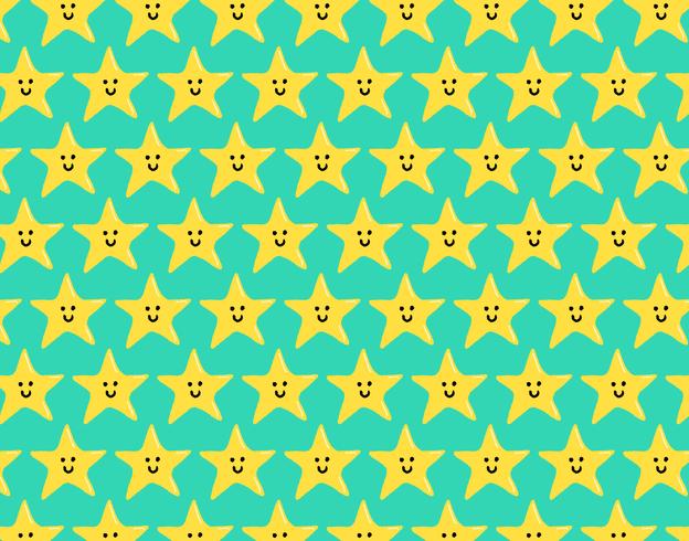 happy star seamless pattern vector