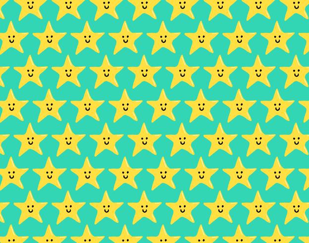 happy star seamless pattern vector