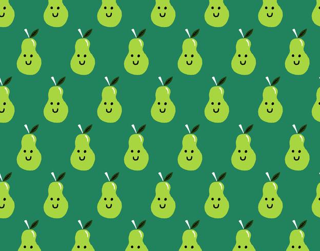 happy pear seamless pattern vector