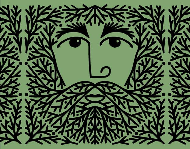 tree beard man vector