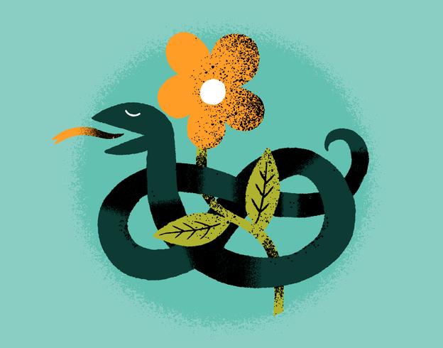 snake flower vector