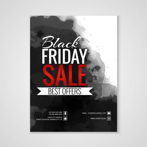 Diseño de plantilla de folleto de venta de viernes negro abstracto diseño vector