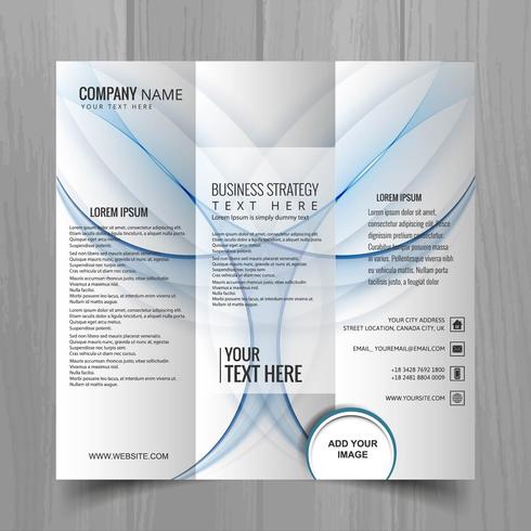 Vector abstracto ondulado del diseño de la plantilla del folleto del negocio