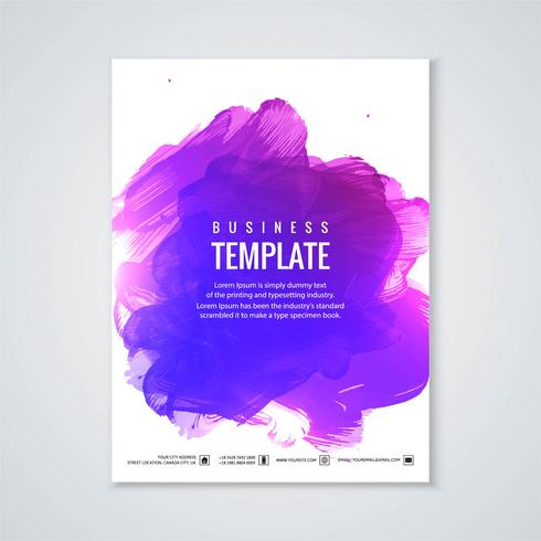 Abstract colorful watercolor brochure template design vector