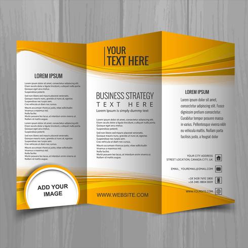 Abstract wavy business brochure template design vector