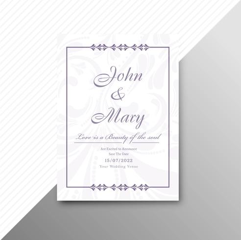 Beautiful wedding invitation stylish background vector