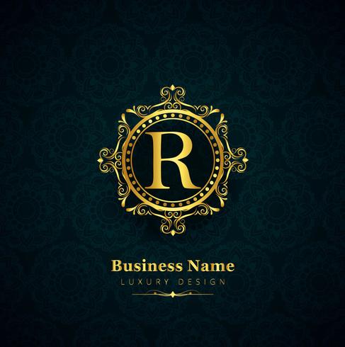 Luxury brand shiny floral design vector